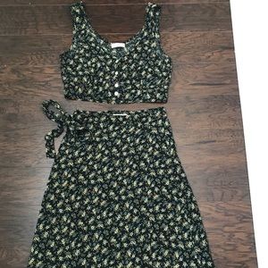 Crop top and skirt combo